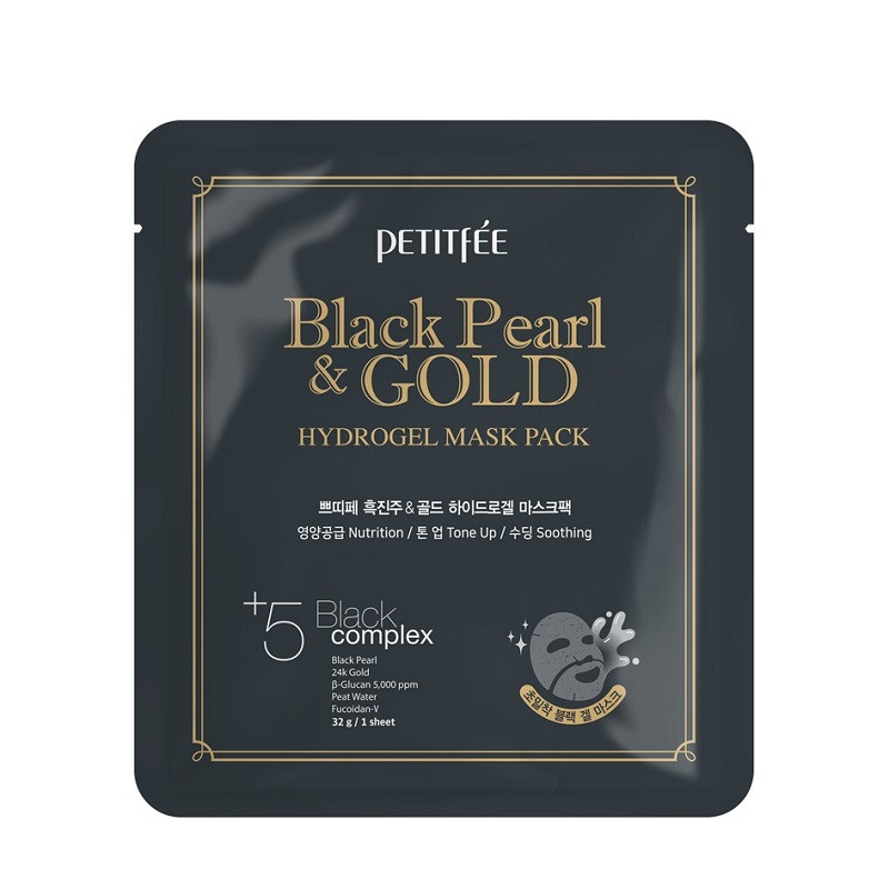 Petitfee Black Pearl & Gold Hydrogel Mask Pack