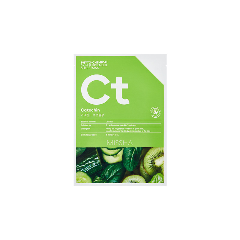 MISSHA Phytochemical Skin Supplement Sheet Mask Catechin Hydrating Gesichtsmaske 1 Stück