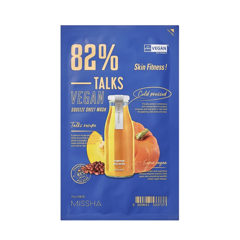 MISSHA Talks Vegan Squeeze Sheet Mask Skin Fitness
