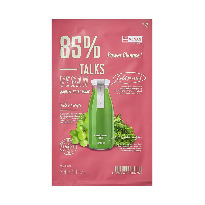 MISSHA Talks Vegan Squeeze Sheet Mask Power Cleanse